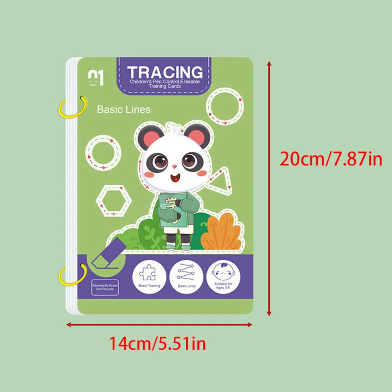 34-Page Reusable Magic Exercise Book Set