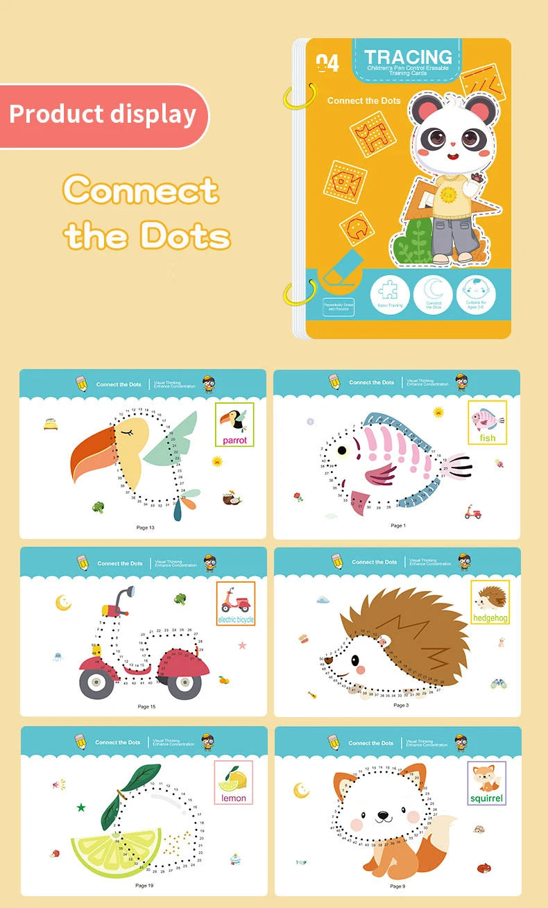 34-Page Reusable Magic Exercise Book Set