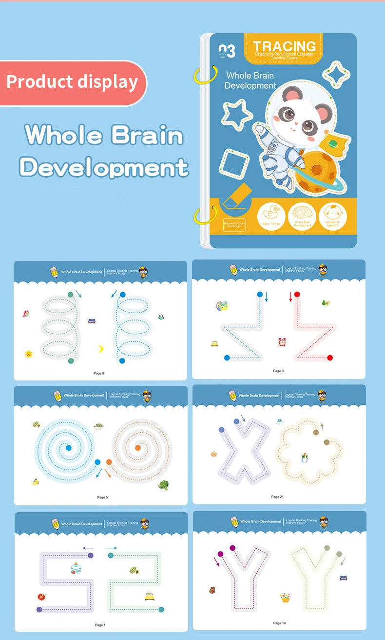 34-Page Reusable Magic Exercise Book Set