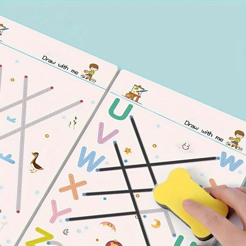 34-Page Reusable Magic Exercise Book Set